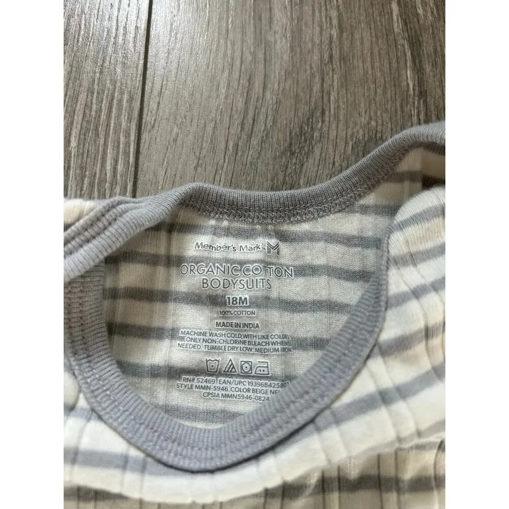 2PC Baby’s Organic Cotton Infant Onesie Bodysuit Size 18 months